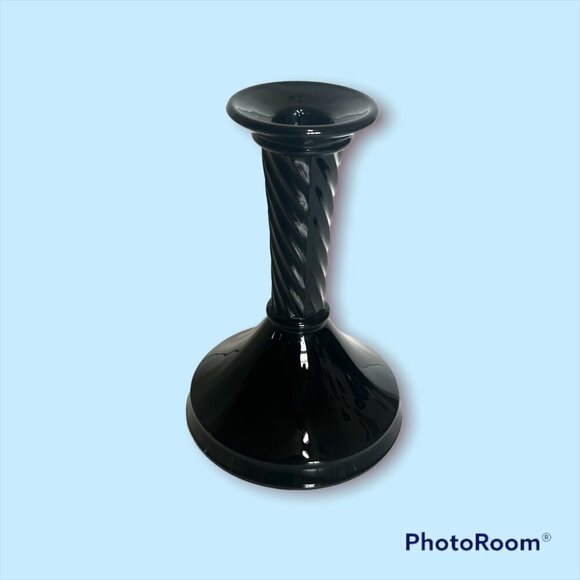 Vintage Black Amethyst 6" Tall Candleholder - Picture 4 of 6